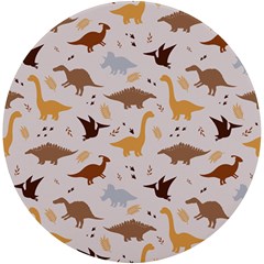 Seamless Dino Pattern Uv Print Round Tile Coaster by Safari