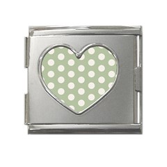 Polk Dots Seamless Pattern Mega Link Heart Italian Charm (18mm) by Safari