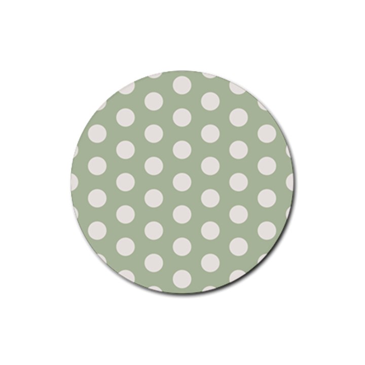 Polk Dots Seamless Pattern Rubber Round Coaster (4 pack)