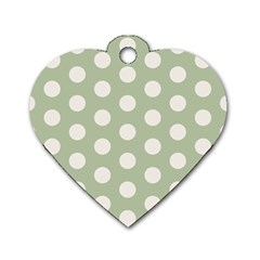 Polk Dots Seamless Pattern Dog Tag Heart (one Side)