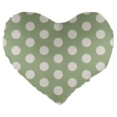 Polk Dots Seamless Pattern Large 19  Premium Flano Heart Shape Cushions