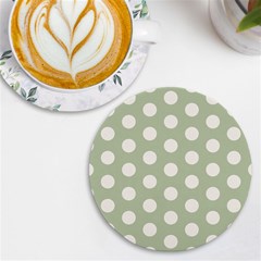 Polk Dots Seamless Pattern Uv Print Round Tile Coaster by Safari