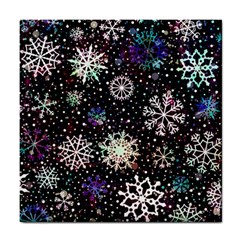 Shiny Winter Snowflake Abstract Christmas Cold Crystal December Tile Coaster by Bedest