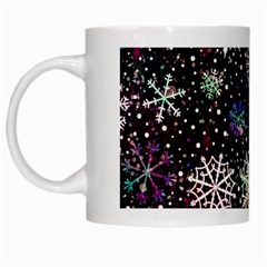 Shiny Winter Snowflake Abstract Christmas Cold Crystal December White Mug by Bedest