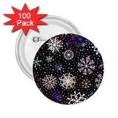 Shiny Winter Snowflake Abstract Christmas Cold Crystal December 2 25  Buttons (100 Pack)  by Bedest