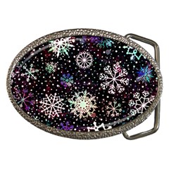 Shiny Winter Snowflake Abstract Christmas Cold Crystal December Belt Buckles by Bedest