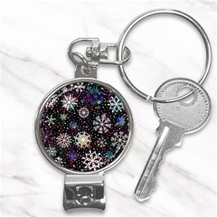 Shiny Winter Snowflake Abstract Christmas Cold Crystal December Nail Clippers Key Chain by Bedest