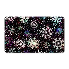 Shiny Winter Snowflake Abstract Christmas Cold Crystal December Magnet (rectangular) by Bedest