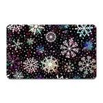 Shiny Winter Snowflake Abstract Christmas Cold Crystal December Magnet (Rectangular) Front