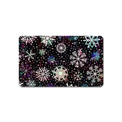 Shiny Winter Snowflake Abstract Christmas Cold Crystal December Magnet (name Card) by Bedest