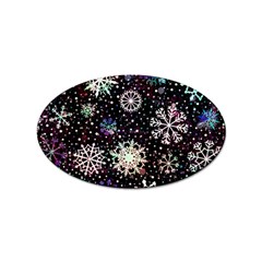 Shiny Winter Snowflake Abstract Christmas Cold Crystal December Sticker Oval (10 Pack) by Bedest