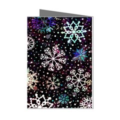 Shiny Winter Snowflake Abstract Christmas Cold Crystal December Mini Greeting Cards (pkg Of 8) by Bedest