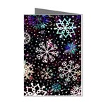 Shiny Winter Snowflake Abstract Christmas Cold Crystal December Mini Greeting Cards (Pkg of 8) Left