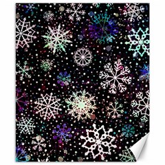 Shiny Winter Snowflake Abstract Christmas Cold Crystal December Canvas 8  X 10  by Bedest