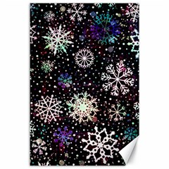 Shiny Winter Snowflake Abstract Christmas Cold Crystal December Canvas 24  X 36  by Bedest