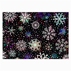 Shiny Winter Snowflake Abstract Christmas Cold Crystal December Large Glasses Cloth (2 Sides) by Bedest