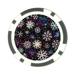 Shiny Winter Snowflake Abstract Christmas Cold Crystal December Poker Chip Card Guard by Bedest