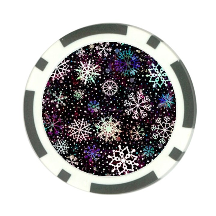 Shiny Winter Snowflake Abstract Christmas Cold Crystal December Poker Chip Card Guard