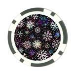 Shiny Winter Snowflake Abstract Christmas Cold Crystal December Poker Chip Card Guard Back