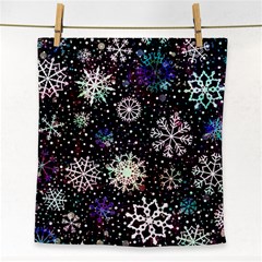 Shiny Winter Snowflake Abstract Christmas Cold Crystal December Face Towel by Bedest