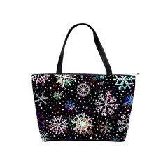 Shiny Winter Snowflake Abstract Christmas Cold Crystal December Classic Shoulder Handbag by Bedest