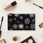 Shiny Winter Snowflake Abstract Christmas Cold Crystal December Cosmetic Bag (Small) Front