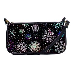 Shiny Winter Snowflake Abstract Christmas Cold Crystal December Shoulder Clutch Bag by Bedest