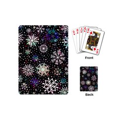 Shiny Winter Snowflake Abstract Christmas Cold Crystal December Playing Cards Single Design (mini)