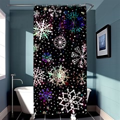 Shiny Winter Snowflake Abstract Christmas Cold Crystal December Shower Curtain 36  X 72  (stall)  by Bedest