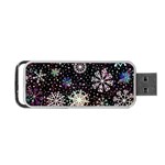 Shiny Winter Snowflake Abstract Christmas Cold Crystal December Portable USB Flash (Two Sides) Front