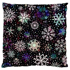 Shiny Winter Snowflake Abstract Christmas Cold Crystal December Standard Premium Plush Fleece Cushion Case (two Sides) by Bedest