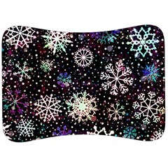 Shiny Winter Snowflake Abstract Christmas Cold Crystal December Velour Seat Head Rest Cushion by Bedest