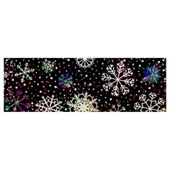 Shiny Winter Snowflake Abstract Christmas Cold Crystal December Banner And Sign 12  X 4  by Bedest