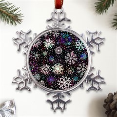 Shiny Winter Snowflake Abstract Christmas Cold Crystal December Metal Large Snowflake Ornament by Bedest