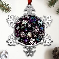 Shiny Winter Snowflake Abstract Christmas Cold Crystal December Metal Small Snowflake Ornament by Bedest