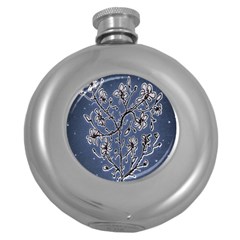 Nature Charm Drawing  Round Hip Flask (5 Oz) by dflcprintsclothing