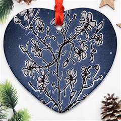 Nature Charm Drawing  Heart Ornament (two Sides)