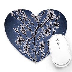 Nature Charm Drawing  Heart Mousepad by dflcprintsclothing