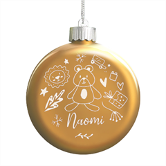 Personalized Christmas Any Text Name Led Glass Round Ornament