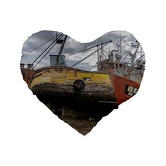 Maritime Memories, San Antonio Oeste, Rio Negro, Argentina Standard 16  Premium Flano Heart Shape Cushions