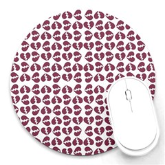 Love In Pieces Print Pattern Design Round Mousepad by dflcprintsclothing