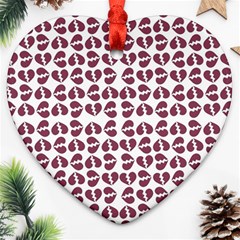 Love In Pieces Print Pattern Design Ornament (heart)