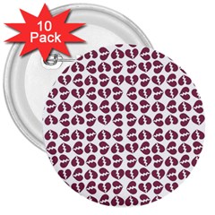 Love In Pieces Print Pattern Design 3  Buttons (10 Pack)  by dflcprintsclothing