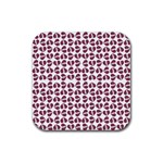 Love In Pieces Print Pattern Design Rubber Coaster (Square) Front