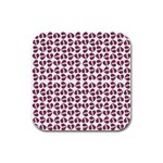 Love In Pieces Print Pattern Design Rubber Square Coaster (4 pack) Front