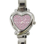 Love In Pieces Print Pattern Design Heart Italian Charm Watch Front