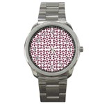 Love In Pieces Print Pattern Design Sport Metal Watch Front