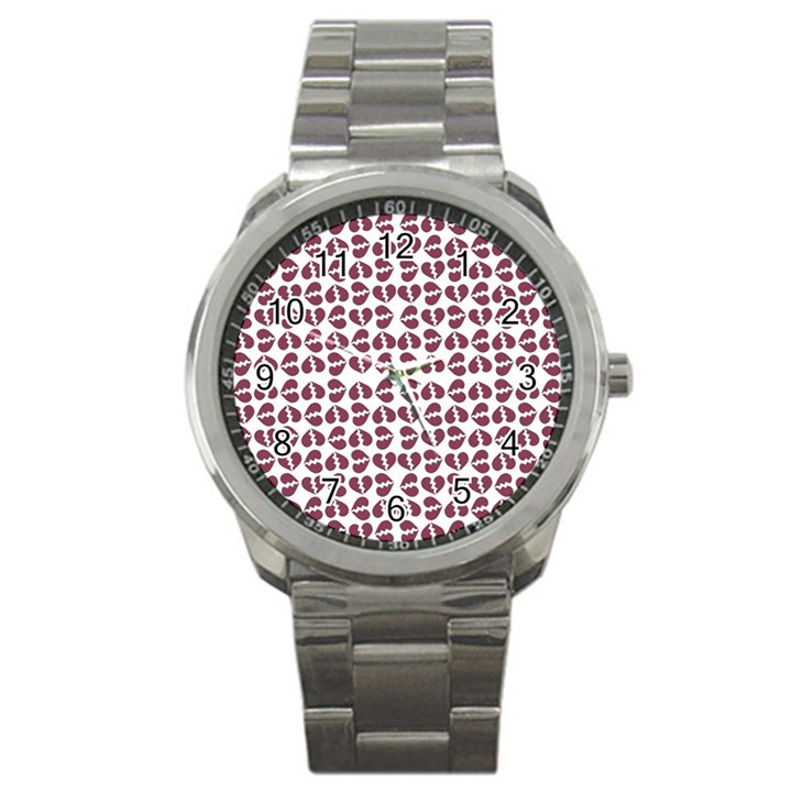 Love In Pieces Print Pattern Design Sport Metal Watch