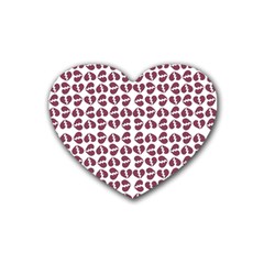 Love In Pieces Print Pattern Design Rubber Heart Coaster (4 Pack) by dflcprintsclothing