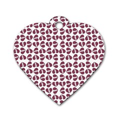 Love In Pieces Print Pattern Design Dog Tag Heart (two Sides) by dflcprintsclothing